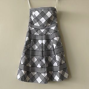 White House and Black Market Strapless Geometric Print Dress